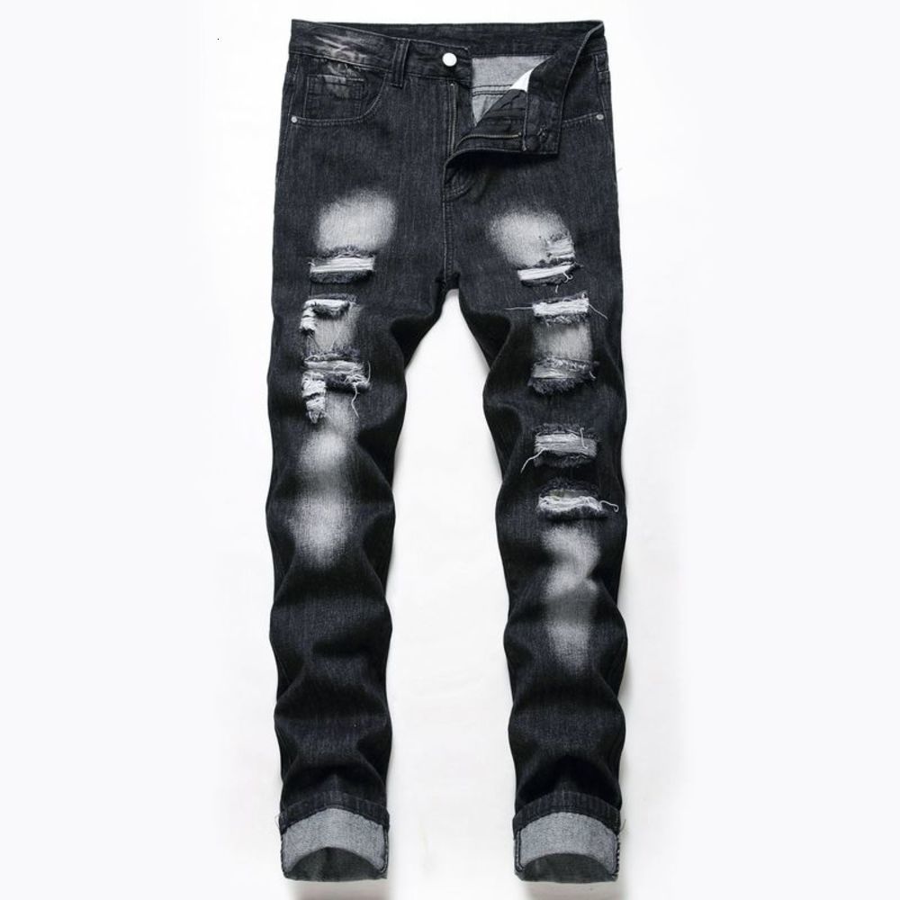 

Autumn and winter new black large men's jeans, Blue