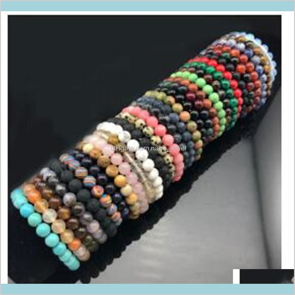 

Nice Chakra Beaded Bracelet Men 8Mm Natural Stone Lava Tiger Eye Matte Black Onyx Healing Beads Stretch Charm Yoga Women Jewelry Ahoa8 Ltg76