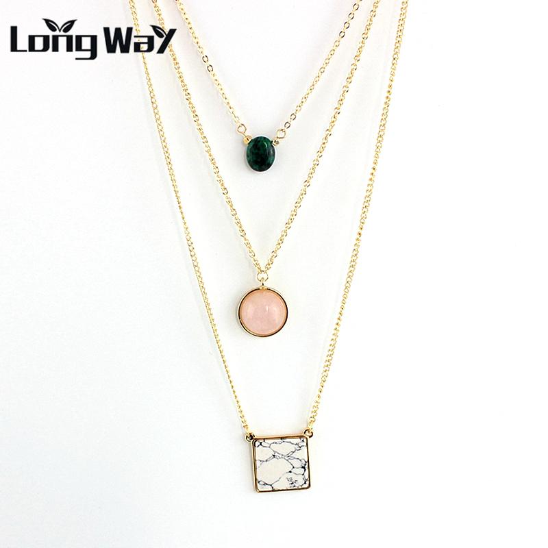 

Pendant Necklaces LongWay Hoe Sale Jewelry Multilayer Gold Color Link Body Necklace With Women Ethnic SNE160046103