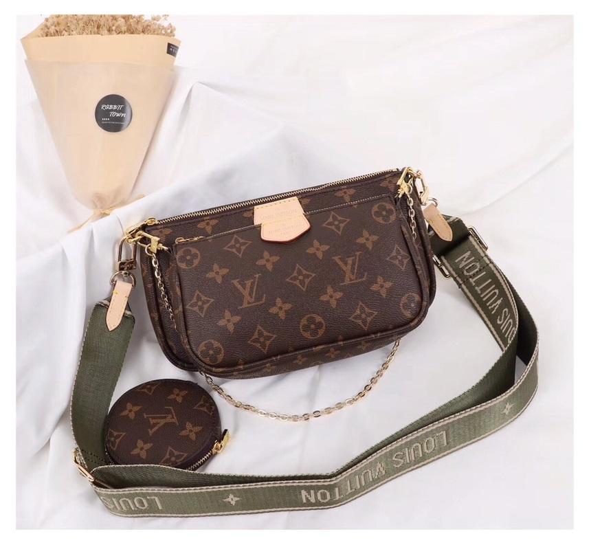 

LOUIS VITTON LV Women Crossbody Leather MULTI POCHETTE ACCESSORIES Shoulder Bags Pruse Messenger bag
