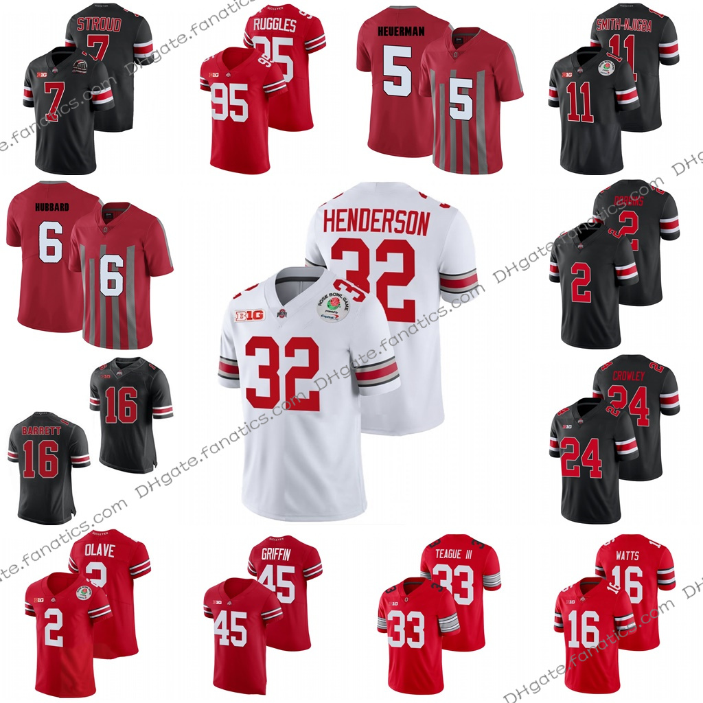 

Custom NCAA Ohio State Buckeyes College Football Jersey C.J. Stroud 77 Paris Johnson Jr. Teague III Mike Weber 12 Cardale Jones 11 Smith-Njigba Stitched Lejond Cavazos, 2021 patch