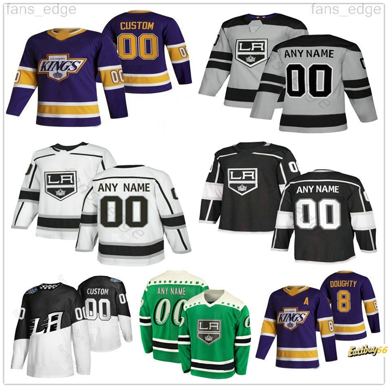 

Custom 2021 Reverse Retro Los Angeles Kings Wayne Gretzky Drew Doughty Anze Kopitar Jonathan Quick Jeff Carter Andreas Athanasiou Jerseys, Black;red