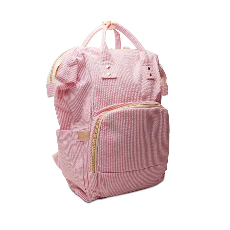 

Backpack 1pcs Striped Leopard Printing Diaper, Canvas Big Capacity Mommy In Multicolor DOM1091276, Pink