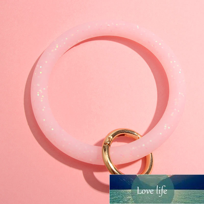 

Flatfoosie New Shiny Sequin Silicone Keychain Bracelet Keyring Comfortable Wear Car Keychain Wrist Strap Accessories Wholesale