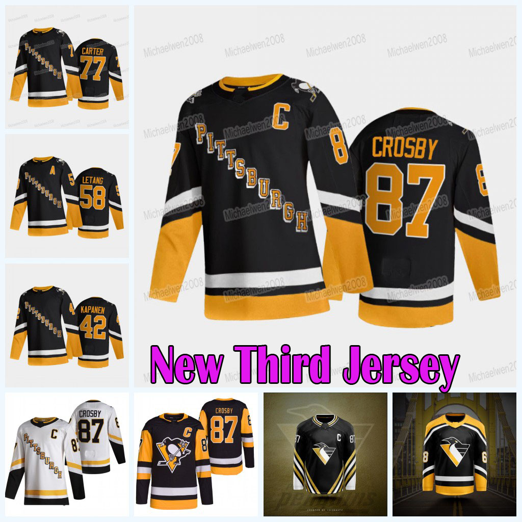 

Women Youth Pittsburgh Penguins 2021-22 Third Jersey Reverse Retro Sidney Crosby Kasperi Kapanen Kris Letang Jeff Carter Louis Domingue Evgeni Malkin Jake Guentzel, Womens new third