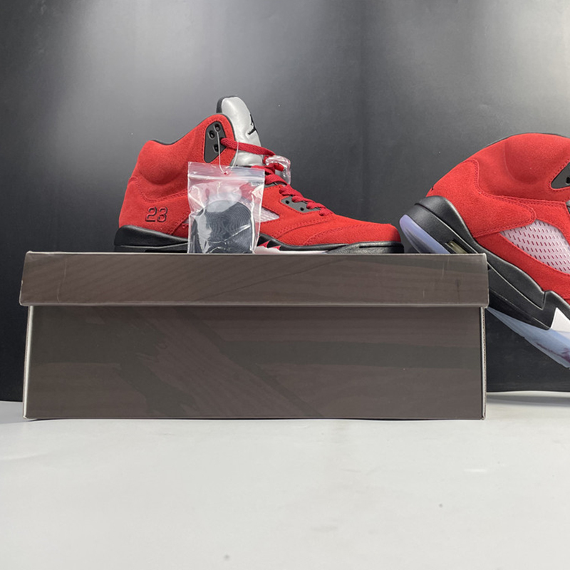 

Shoes Air 5 Raging Bull Red Suede DD0587-600 5s V Women Men Sneakers Trainers Original