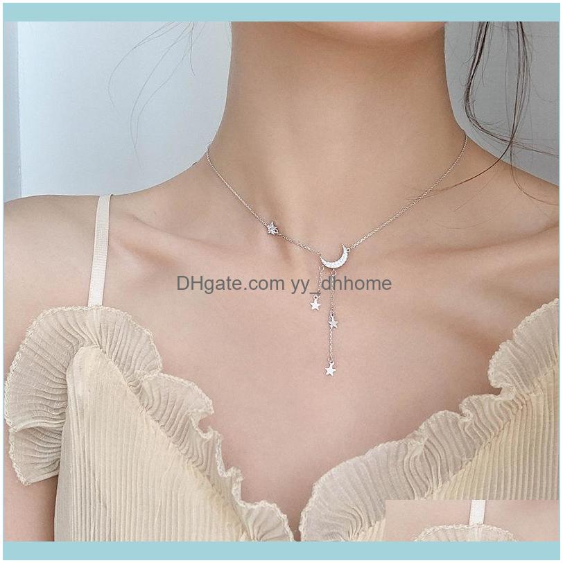 

Pendant & Pendants Jewelrypendant Necklaces Kpop Aesthetic Star Moon Tassel Rhinestones Clavicle Chain Necklace For Women Egirl Bff Choker C
