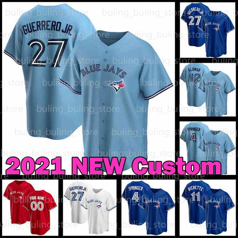 

Jays Jerseys 4 George Springer Toronto 2020 2021 Custom 27 Vladimir Guerrero Jr Blue Cavan Biggio 29 Joe Carter Bo Bichette Alomar Baseball, Custom (lan niao-fugu)