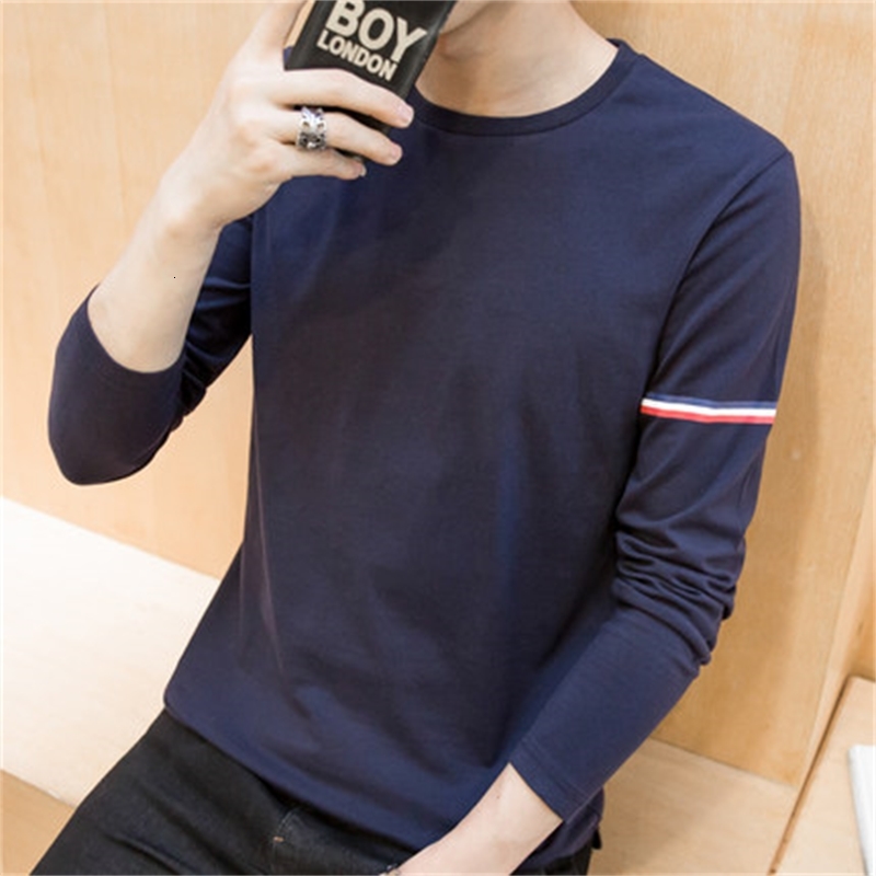 

2021 Fashion Shirt Tee New O-neck Casual Men T-shirt Cotton t Shirts Print Slim Fit Long Sleeve Hgp002 Yrq0, Sp gray