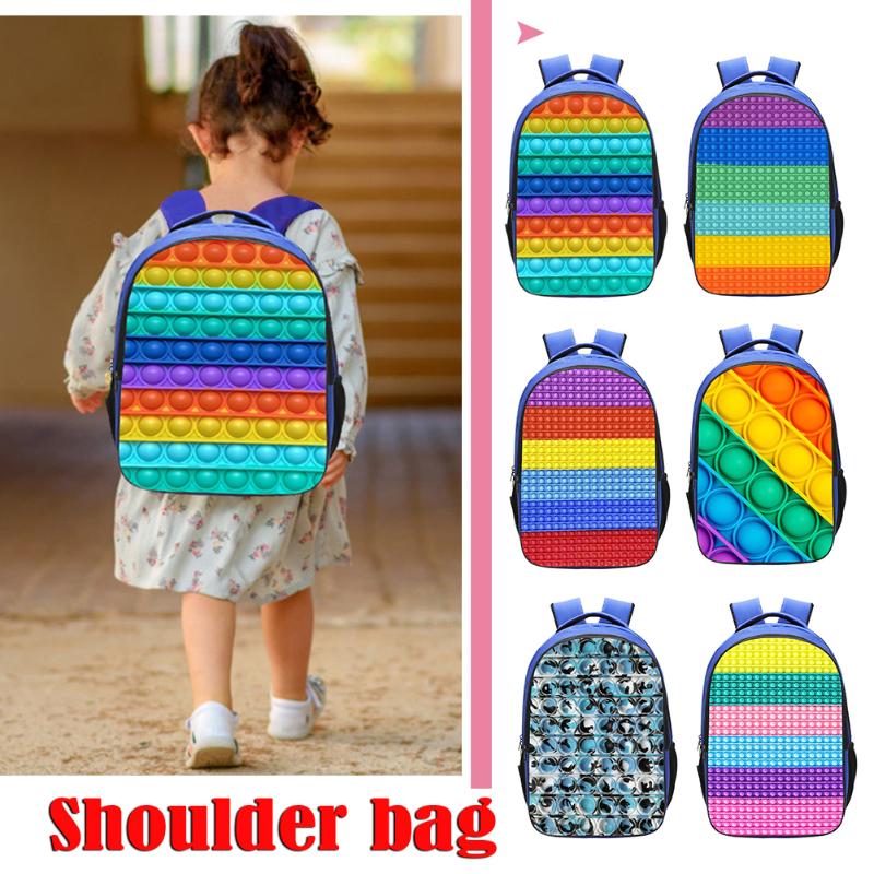 

Backpack Style 3D Print Rainbow Push Bubble Laptop Book Bag Schoolbags Family Game Rucksack For Teenager Squeeze Toys, Stylee