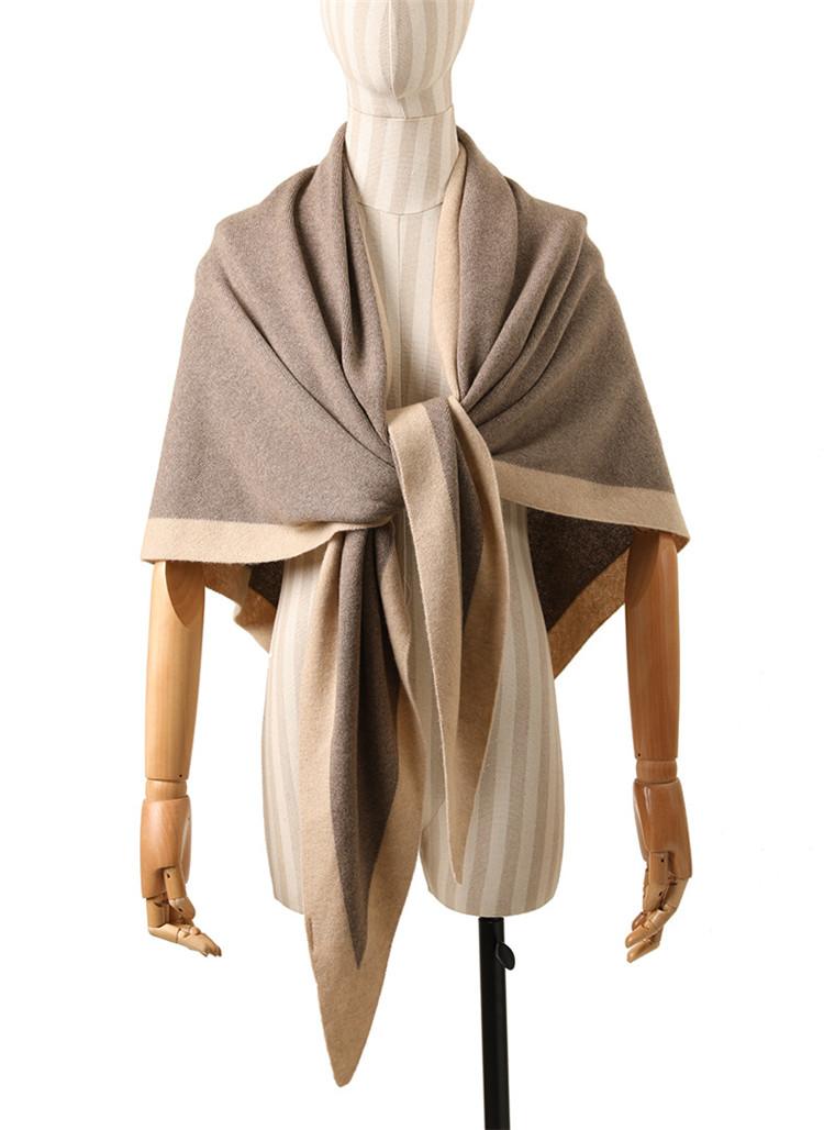 

Scarves 100%cashmere Knit Women Fashion Triangle Scarfs Shawl Pashmina Patchwork Color 270g 90x200cm Retail Wholesale