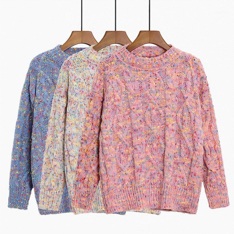 

Women's Sweaters Long Sleeve O-neck Ladies Knitted Sweater 2021 Autumn Winter Fashion Women Loose Versatile Casual Pullover Korean Clothes