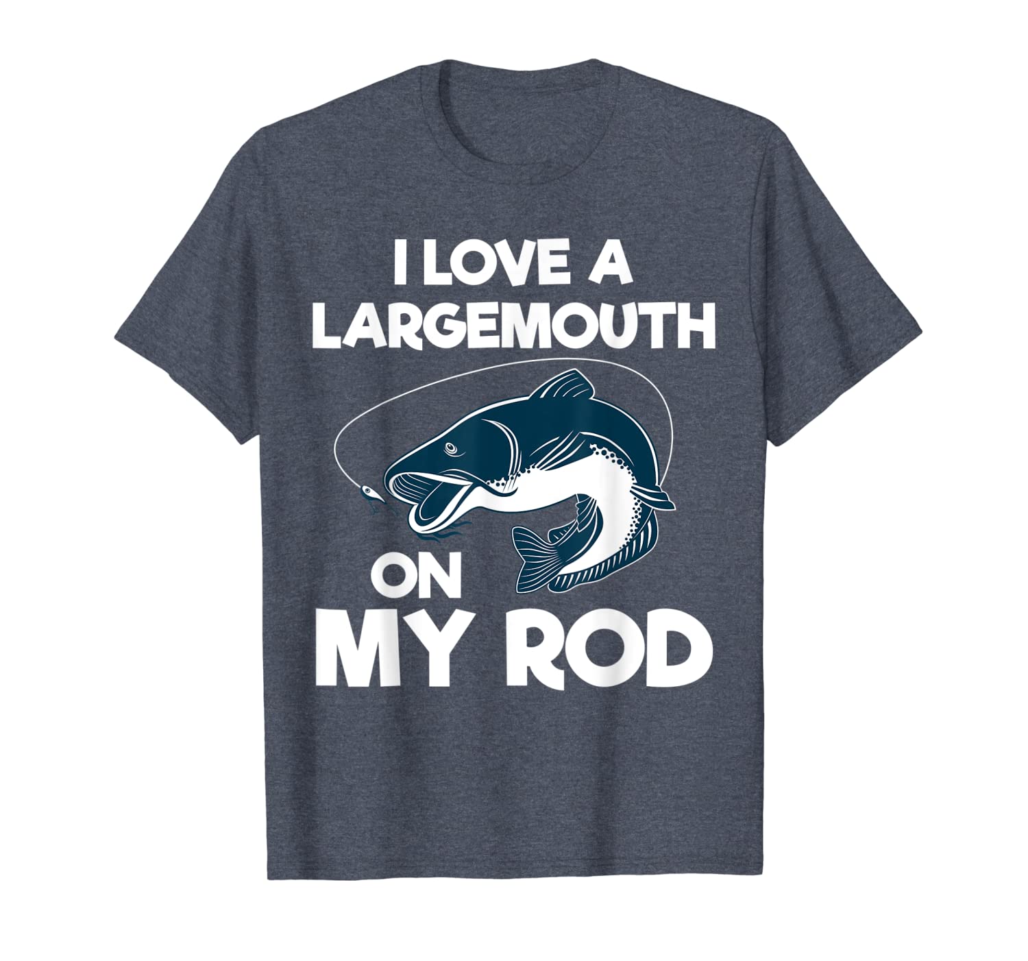 

i love a large mouth on my rod funny fishing t-shirt, White;black