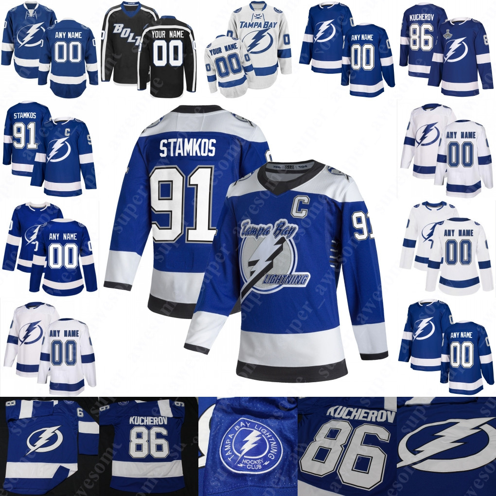 

Tampa Bay Lightning Jersey Anthony Cirelli Erik Cernak Tyler Johnson Blake Coleman Ross Colton Patrick Maroon David Savard Jan Rutta Barclay Goodrow Luke Schenn, White