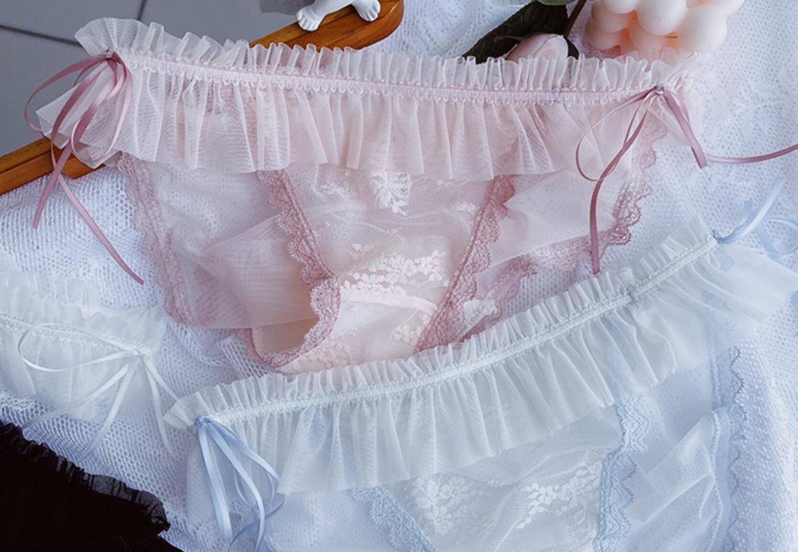 

Women's Panties 2021 2nd Free  L XL Lovely Cute Lolita Kawaii Princess Sexy Ruffles Lace Underwear Brief Thong Knickers, Black