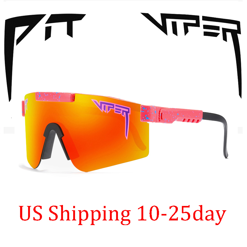 

2022 Cycling glasses double wides BRAND Rose red pit viper Sunglasses double wide polarized mirrored lens tr90 frame uv400 protection