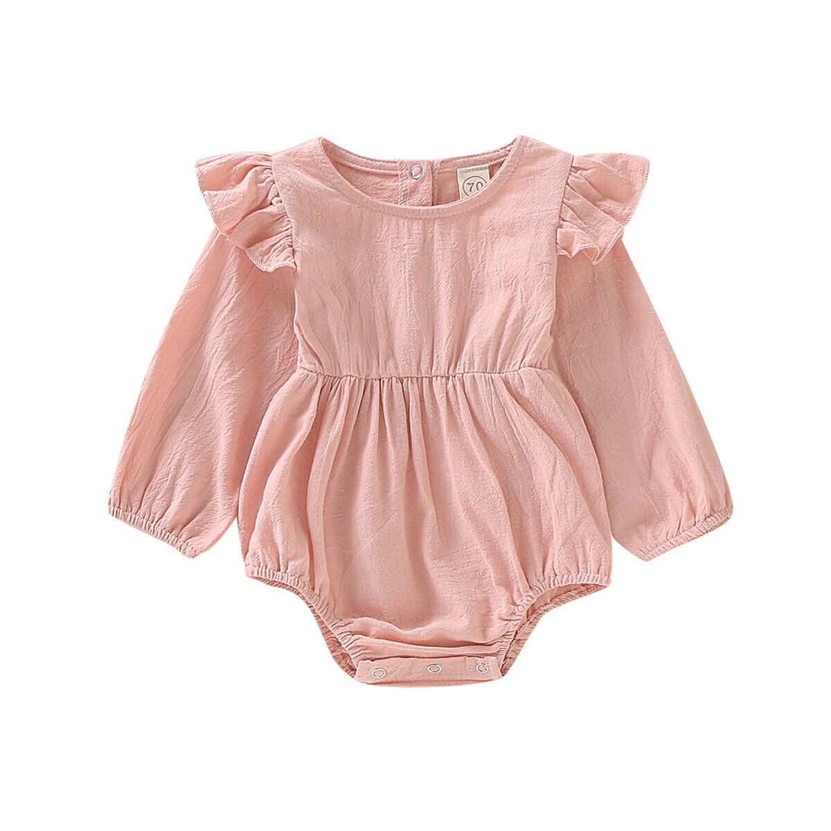 

0-24M Baby Girls Long Sleeve Romper Girl Cotton Bodysuit Infant Jumpsuit Clothes Todder Solid Long Sleeve Outfits Kids Rompers, Blue