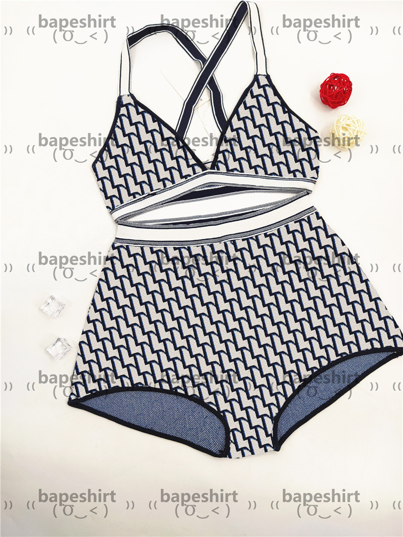 

Classic Knitting Bras Sets Hipster Top Quality Women's Luxury Underwear Outdoor Beach Swim Yoga Sports Designer Wear, As pic