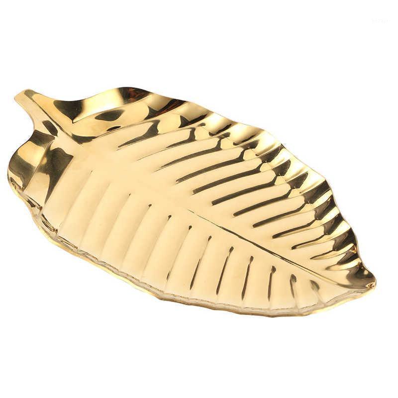 

Storage Bottles & Jars Nordic Ins Style Leaf Shaped Necklace Jewelry Plate Display Tray Organizer Decorative Props Home Decoration Dish