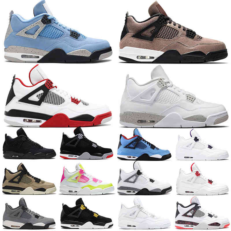 

University Blue 4s basketball shoes Jumpman 4 Taupe Haze White Oreo Fire Red Black Cat Cement women mens trainers sports sneakers size 36-47, 4s item #3