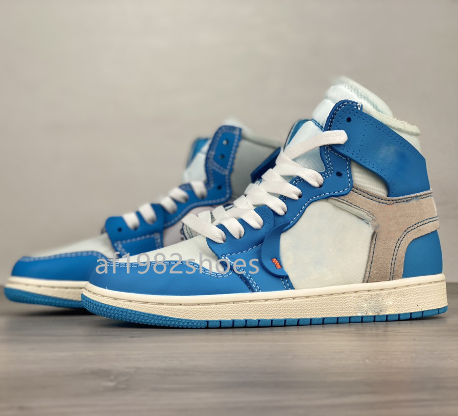 

2021 Mens Fashion Off 1s jumpman Basketball Shoes 1 High UNC 1 Power Blue University White Men Womens Sport Sneakers Trainers