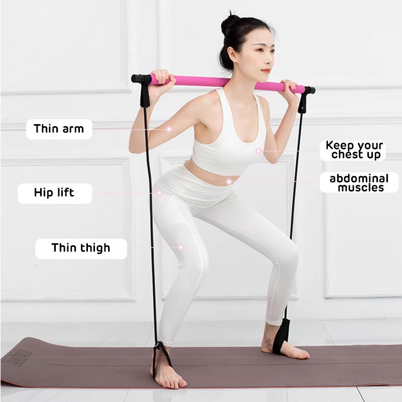 

Family fitness belt multifunctional Pilates bar Yoga pull bar portable body shaping device fitness resistance belt training rope