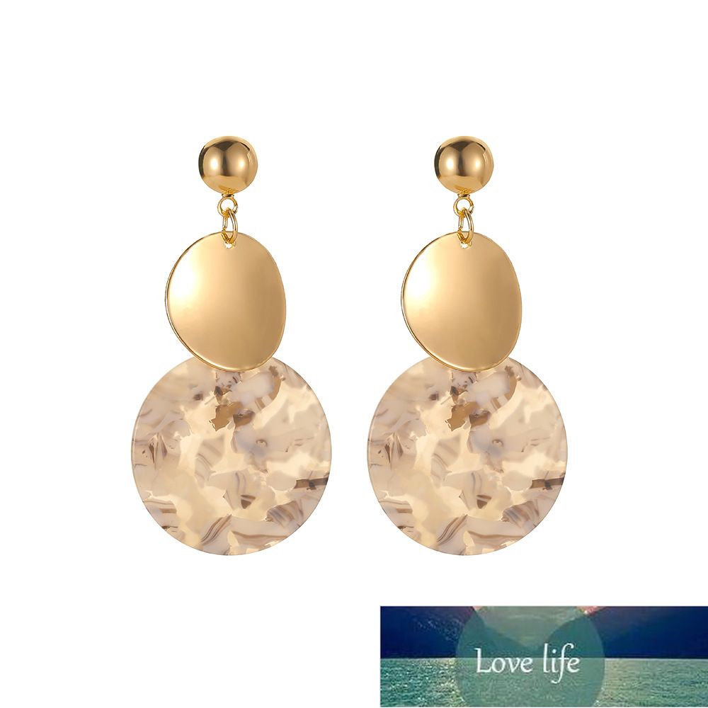 

Geometric Circular Acrylic Earrings New Vintage Acrylic Floral Disc Earrings For Women Earing Jewelry Gold Color Dangle Earring Factory price expert design