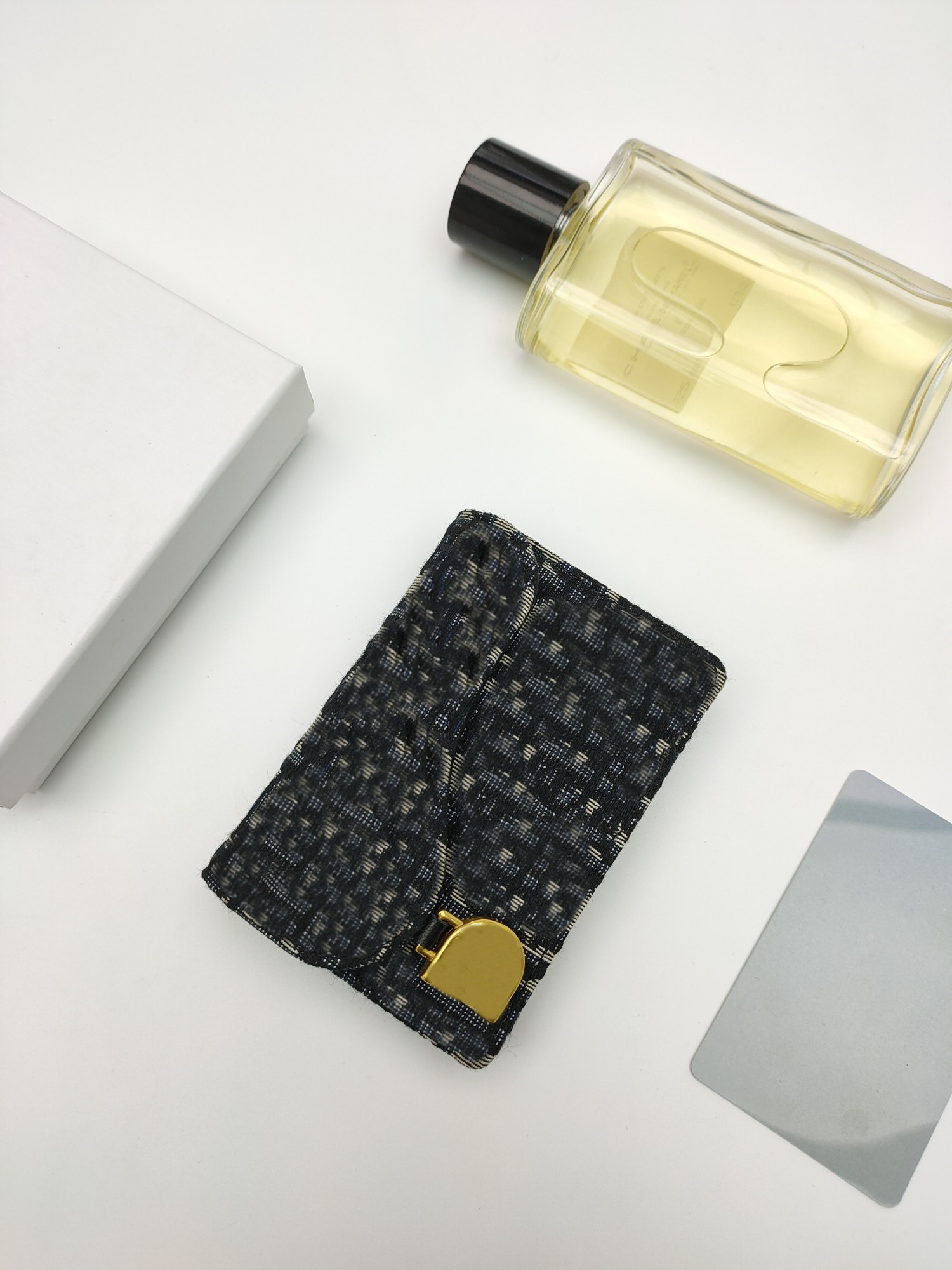 

Embroidered cardholder women's card holder designer leather canvas luxury printed Vintage Wallet Mini bank card bag card holder zero wallet, Blue embroidery + leather