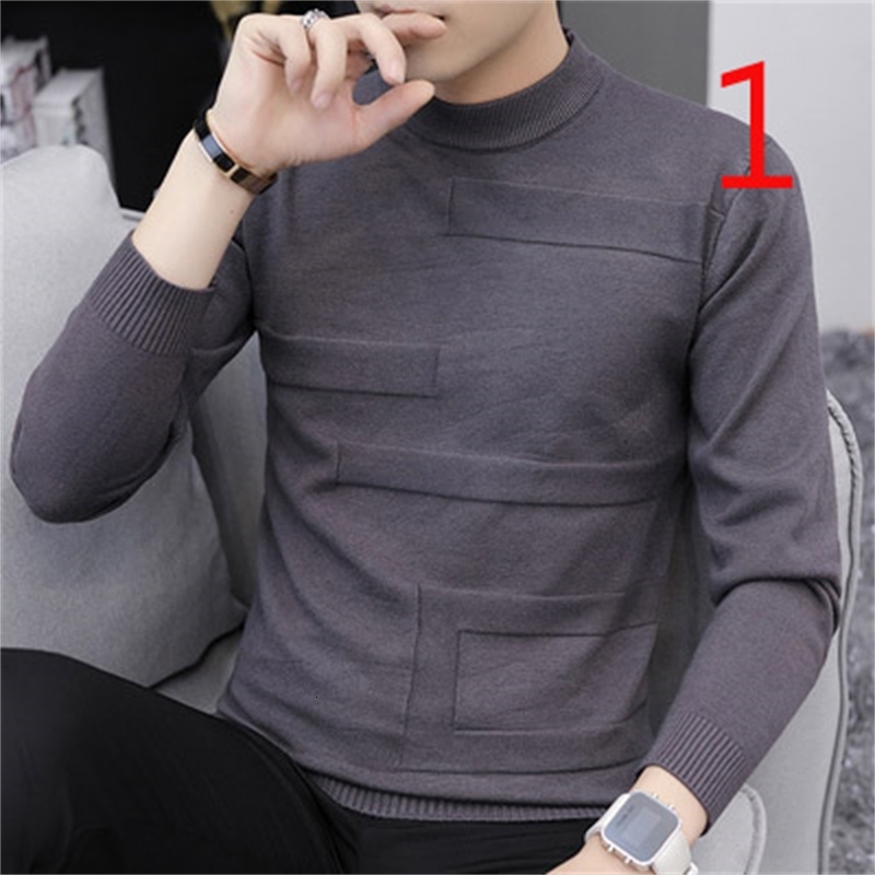 

2021 New Korean Version the Trend of Autumn Clothing Bottoming Shirt Round Neck Sweater Men B37y