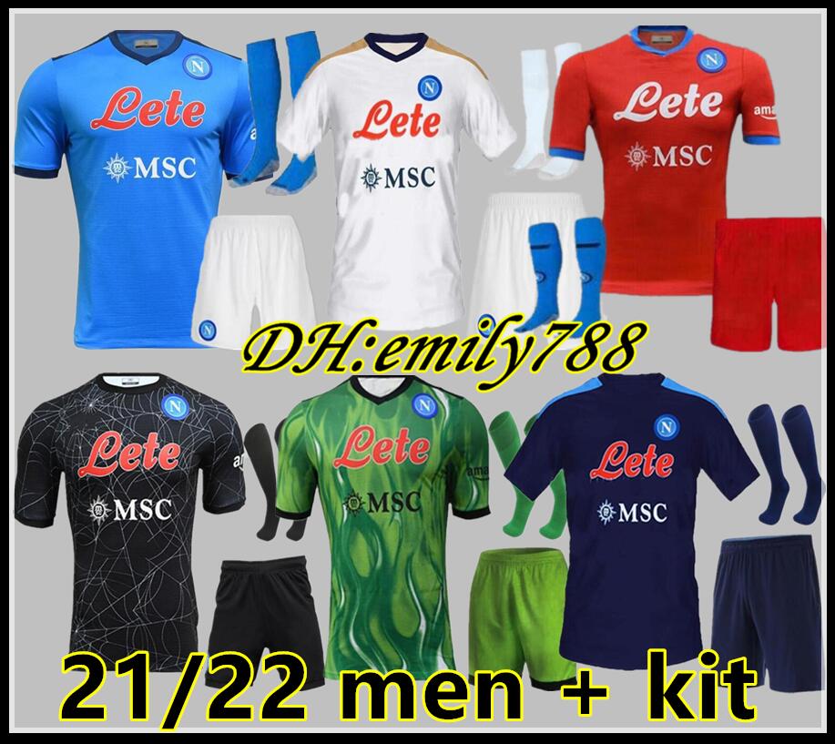 

MARADONA Napoli Soccer Jerseys Halloween 2021 2022 Burlon Maglietta third 4th OSIMHEN INSIGNE 21/22 SSC Naples MAGLIA Limited Edition Men Kits Football Shirt, 21/22 away
