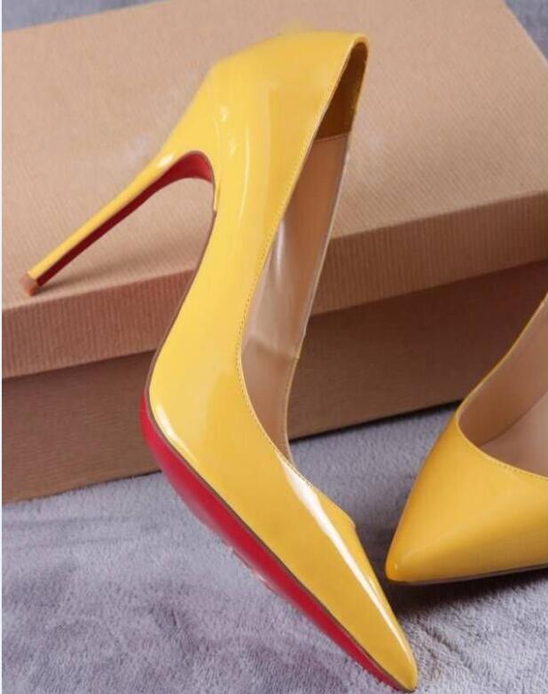 

With Box 2020 Fashion Luxury Designer Women Shoes High Heels 8cm 10cm 12cm Nude Black Red Leather Pointed Toes Pumps Bottoms Dress Shoes Red