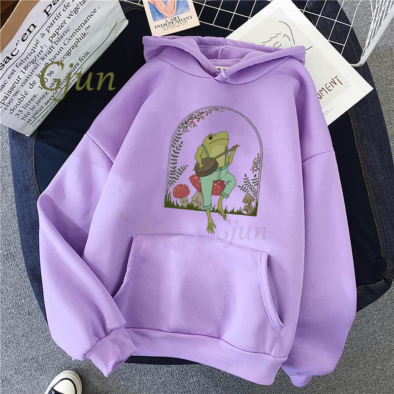 

Women's Hoodies & Sweatshirts 2021 Aesthetic Cute Frog Playing Banjo Boys Unisex Kawaii Kpop Graphic Hoodie Harajuku Oversize, 46914-w