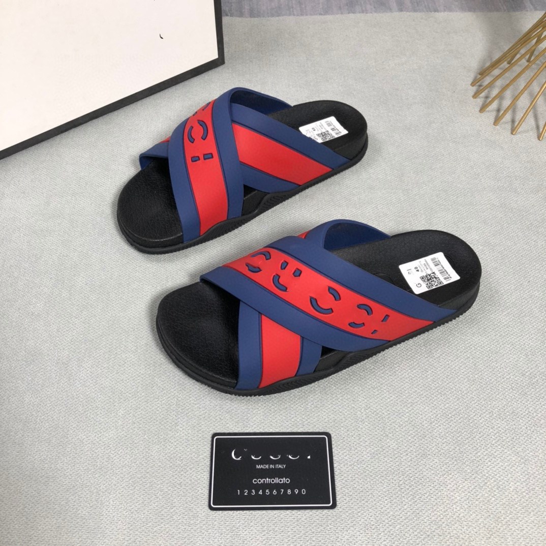 

shoe mens luxury brands slides Men fashion summer men's shoes casual slippers stripe beach slipper shoes Italy style slide, #03