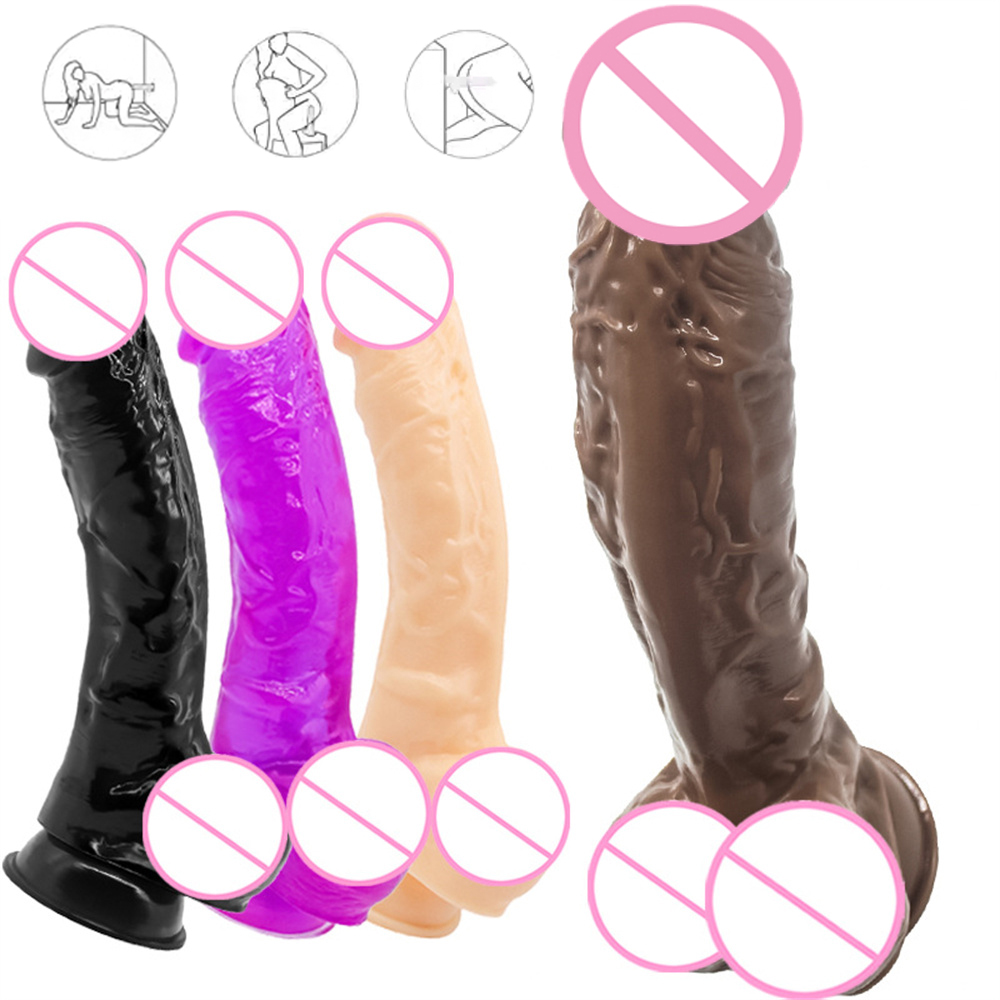 Dildo For Sex Mushroom Head PVC Thick Penis Male And Women Masturbation Suction Cup Big Soft Dildos Adult Products Gay 23.5x4CM-image-716370451