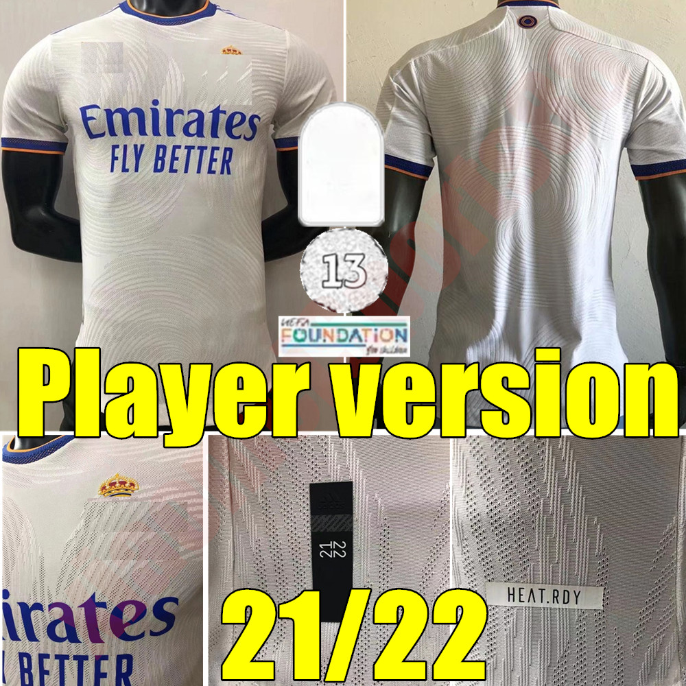 

21 22 Player Version Real Madrid Soccer Jerseys 2021 2022 Home HAZARD MODRIC SERGIO RAMOS Maillots de football Shirt BENZEMA MARCELO ASENSIO uniform, Home+champion patch