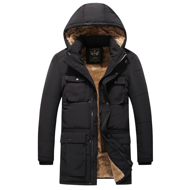 

Outdoor Jackets&Hoodies Plus Size 8XL Skiing Climbing Windproof Down Cotton Overcoat Men Winter Hiking Jackets Warm Hooded Long Coats, Blue;black