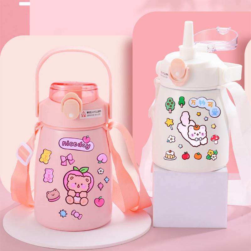 

Water Bottles Kids And Adults Stainless Steel Heat Preservation Cup Cute Cartoon Sippy Cups Portable