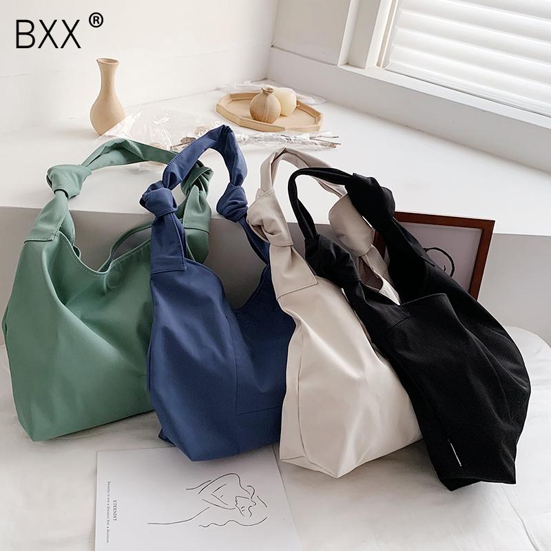 

[BXX] Women New Large Capacity Student Canvas Tote Bag Personality All-match Crossbody Shoulder Bag Fashion Tide 2021 18A1652, Black