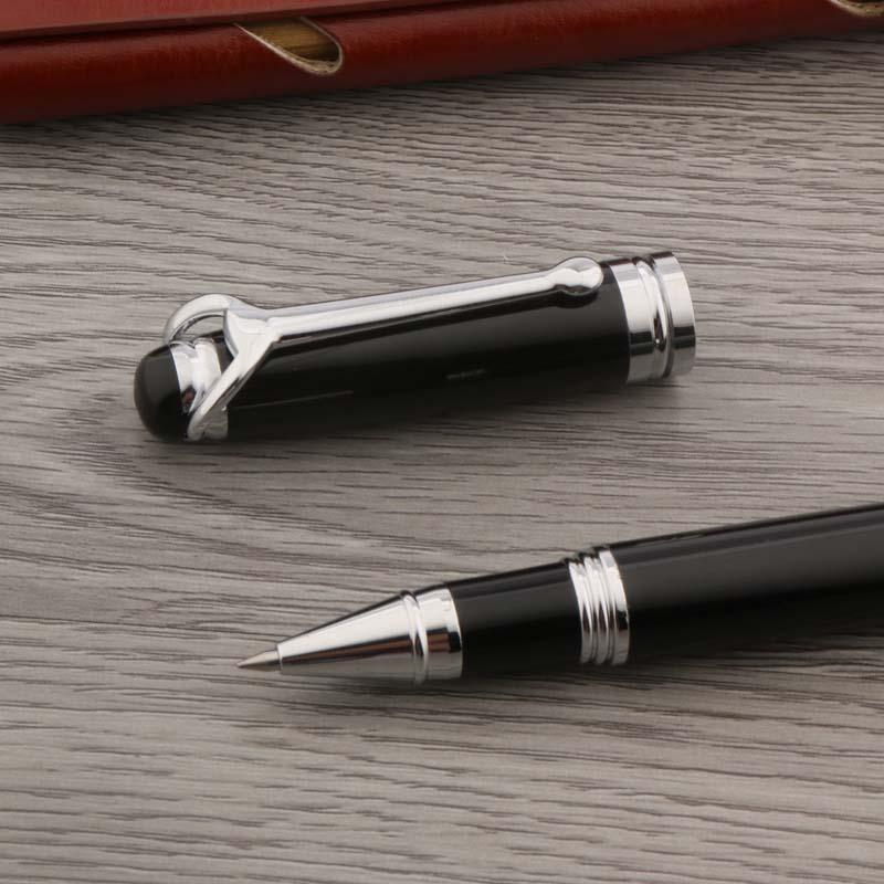 

Ballpoint Pens High Quality 710 Ball Point Metal Tauren Black Silver Stationery School Student Office Rollerball Ink