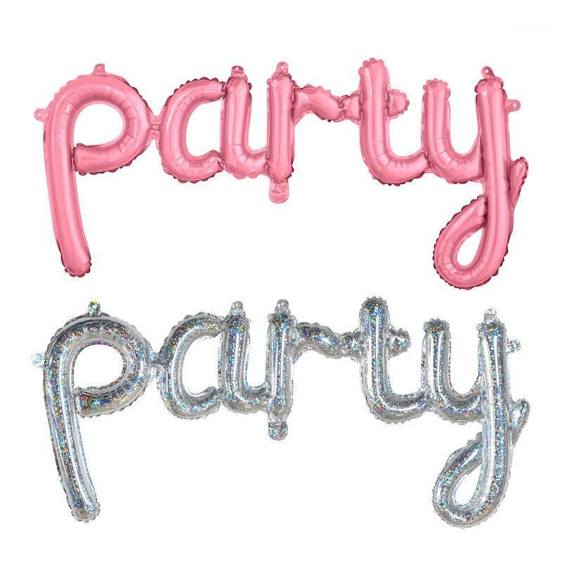 

Party Decoration Hello Integral Letter Script Foil Balloon Laser For Baby Shower Wedding Celebration Birthday