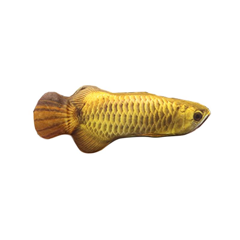 

Pet Cat Fish Cushion Pillow Animal Cat Fish Catnip Toys Interactive Doll (Gold Arowana