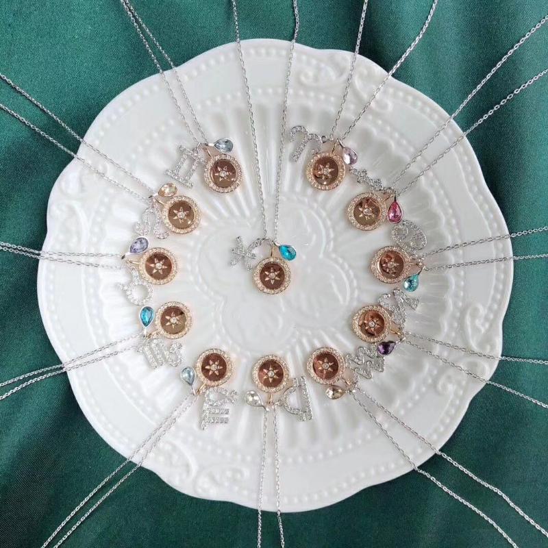 

Pendant Necklaces Fashion Jewelry Swa Constellation Symbol Necklace Exquisite Crystal Female Trend Wild Romantic Gift, Silver