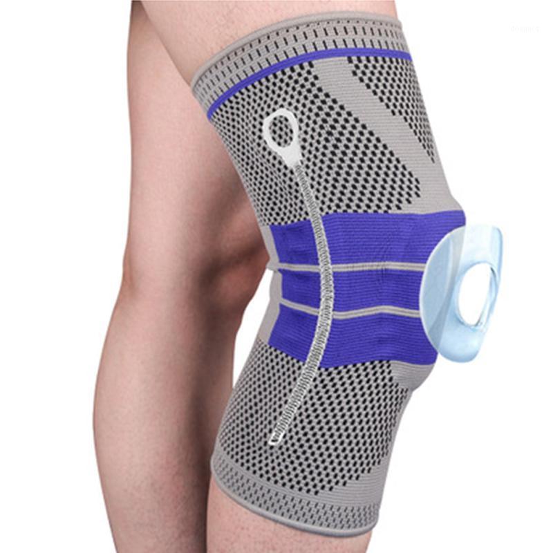 

1 Pair Patchwork Knee Pads Brace Support Sports Nylon Sleeve Pad Meniscus Compression Sport Running Elbow Knee Pads1, Blue grey