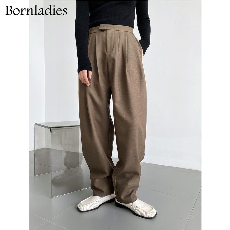 

Women's Pants & Capris Bornladies Spring Autumn Loose Wide Leg Trousers Female Causal Elastic High Waist Women Suit 2022 Ladies Solid Pantal, Black;white