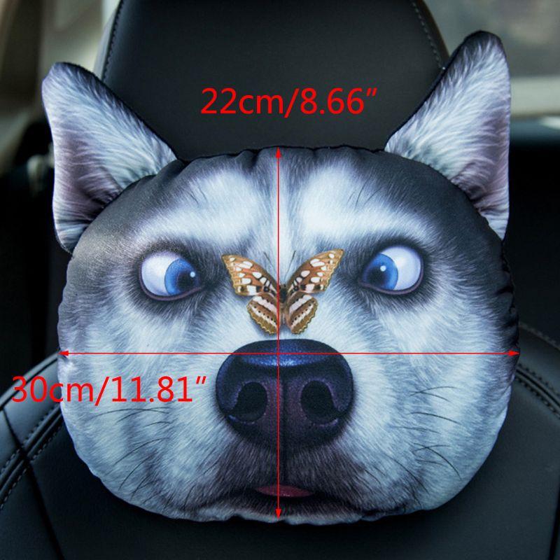 

Seat Cushions 3D Printed Schnauzer Face Car Headrest Neck Rest Auto Safety Cushion With Activated Carbon