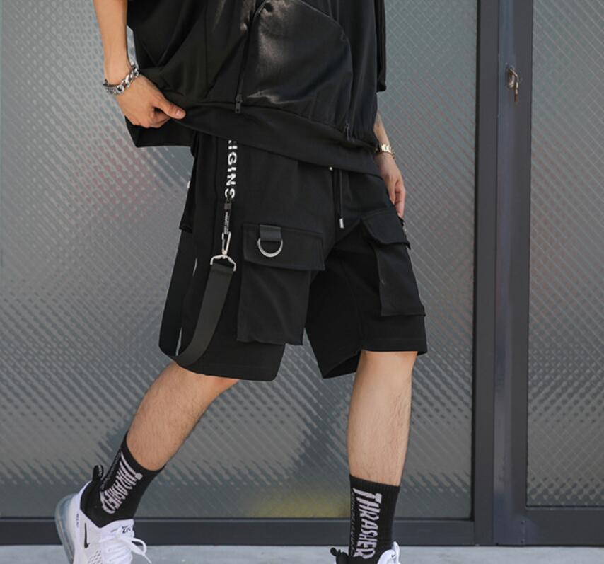 Compra Hombres Punk Rock Hip Hop Shorts Cintas HiPHOP Shorts Shorts Mens  Negro Casual Calle Calle Pantalones Cortos Elásticos Con Muchos Bolsillos  L0309 Barato | Entrega Rápida Y Calidad | Es.Dhgate