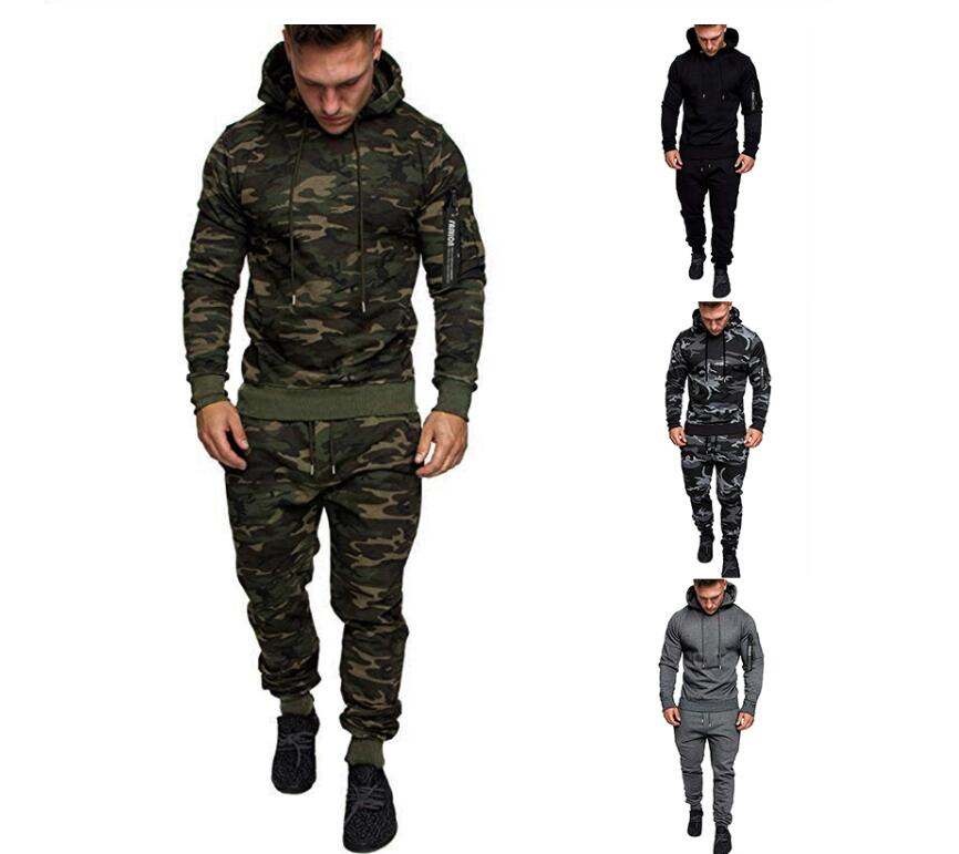 

Men Fashion Long Sleeve Hoodies+Pants Set Male Tracksuit Sport Suit Men's Gyms Set Casual Sportswear Suit, Gray