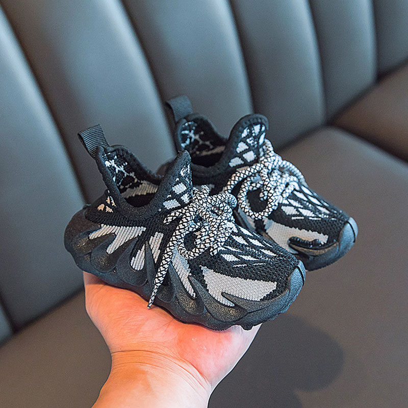 

Size 21-31 Baby Casual Sneakers For Boys Girls Children Non-slip Breathable Mesh Toddler Shoes Kids Running Sport Coconut Shoes, Black