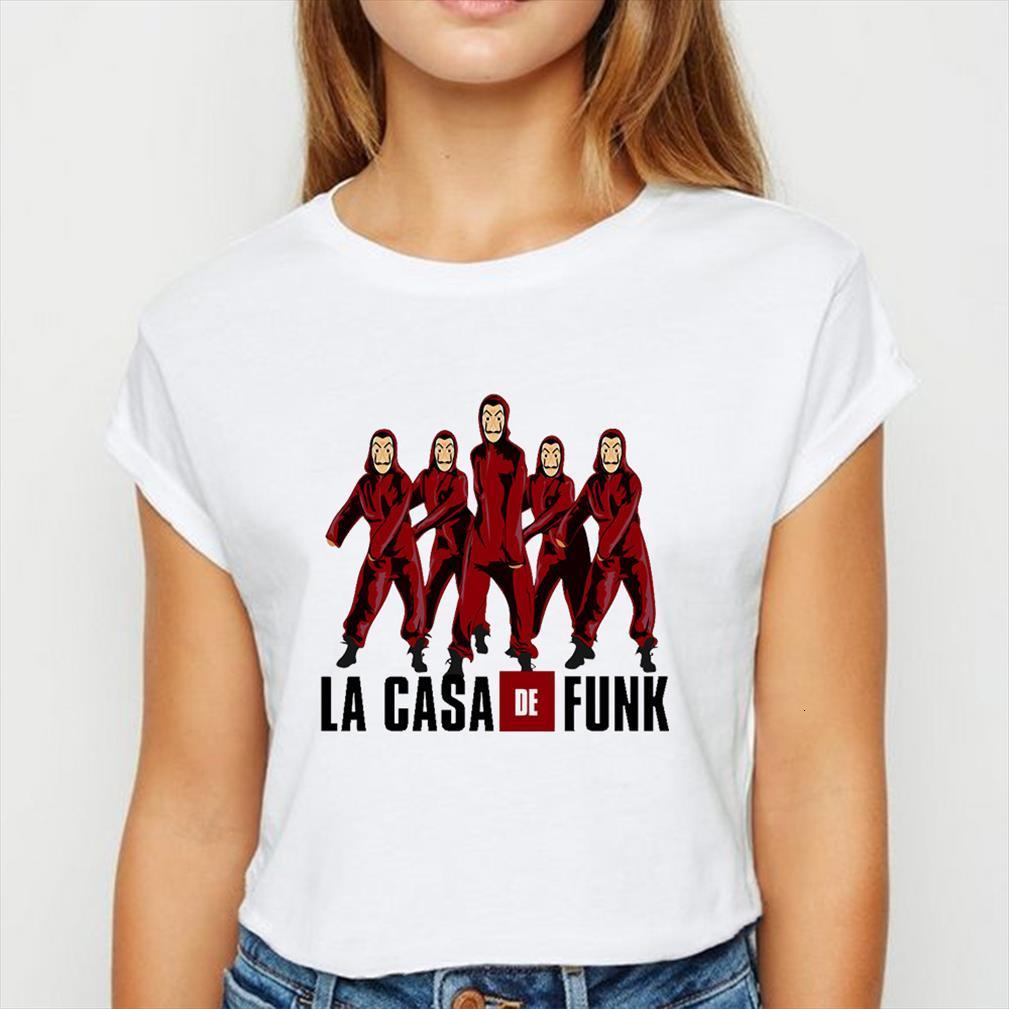 

la casa de papel and men t shirt womens loose streetwear dance graphic spring summer harajuku women style o, White;black