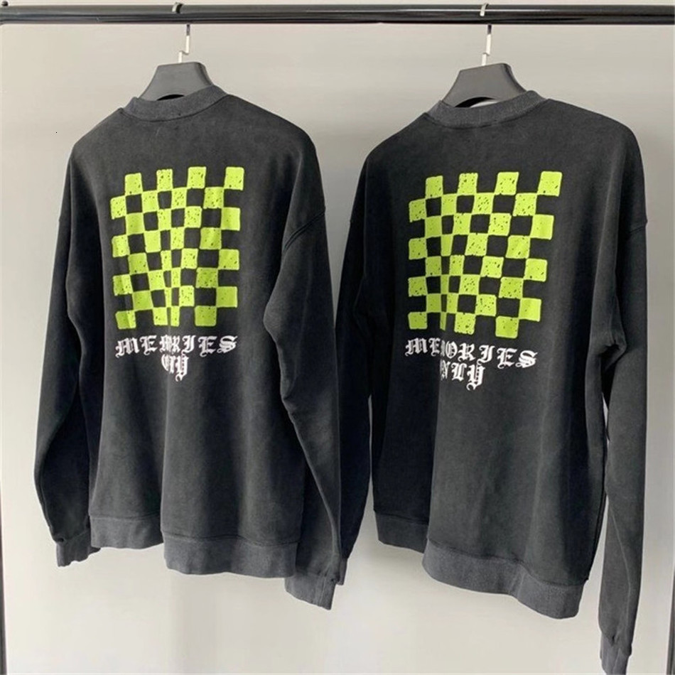 

2021 New Orescent Green Checkerboard V5 Sweatshirts Men Women Crewneck Askyurself Pullover Vintage Hoodie Opyg